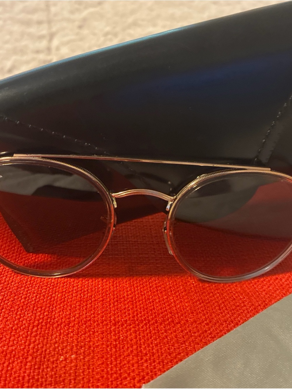 Ray-Ban Round Double Bridge RB3647N Rose Gold Flash Lens  Sunglasses w/case